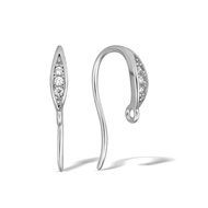 Picture of Brand New White Gold Plated Small Hoop Earrings with SGS/ISO Certification