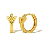 Picture of Unusual Delicate Gold Plated Huggie Earrings