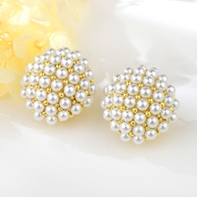 Show details for Zinc Alloy Artificial Pearl Big Stud Earrings at Unbeatable Price