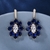 Picture of Featured Blue Flower Dangle Earrings with Full Guarantee