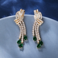 Picture of Delicate Green Dangle Earrings with Speedy Delivery