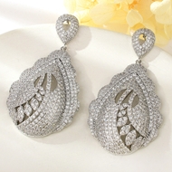 Show details for Luxury Platinum Plated Dangle Earrings Online Only