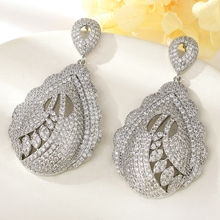 Show details for Luxury Platinum Plated Dangle Earrings Online Only