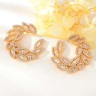 Show details for Leaf White Dangle Earrings with Speedy Delivery
