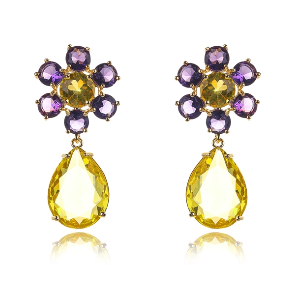 Picture of Need-Now Yellow Cubic Zirconia Dangle Earrings from Editor Picks