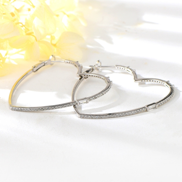 Picture of Sparkly Big White Huggie Earrings