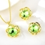 Show details for Bulk Gold Plated Green 2 Piece Jewelry Set Exclusive Online