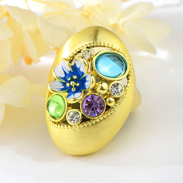 Picture of Featured Colorful Artificial Crystal Fashion Ring with Full Guarantee