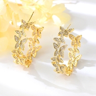 Show details for Butterfly White Big Hoop Earrings with 3~7 Day Delivery