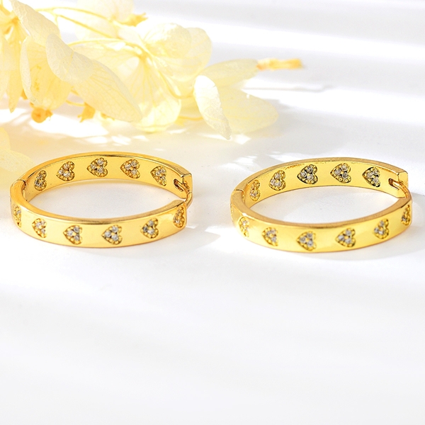 Picture of Shop Gold Plated Love & Heart Huggie Earrings with Fast Shipping