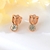 Picture of Designer Rose Gold Plated Pink Big Stud Earrings with No-Risk Return
