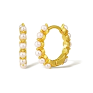 Picture of Best Artificial Pearl Delicate Huggie Earrings