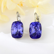 Show details for Unique Swarovski Element Purple Dangle Earrings