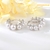 Picture of Purchase Platinum Plated White Huggie Earrings Exclusive Online