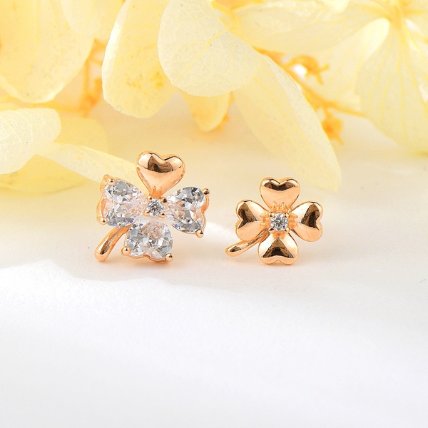 Picture of 925 Sterling Silver Rose Gold Plated Big Stud Earrings at Super Low Price