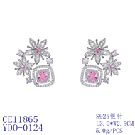 Picture of Stylish Big Platinum Plated Big Stud Earrings
