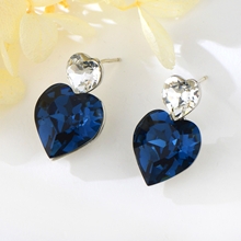 Show details for Love & Heart Platinum Plated Dangle Earrings at Unbeatable Price