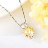 Show details for Inexpensive Platinum Plated Love & Heart Pendant Necklace from Reliable Manufacturer