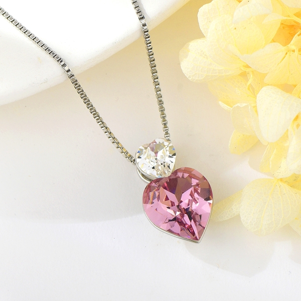 Picture of Low Cost Platinum Plated Love & Heart Pendant Necklace for Female