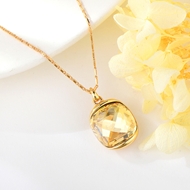 Show details for Nickel Free Yellow Swarovski Element Pendant Necklace with Easy Return