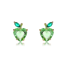 Show details for Unique Cubic Zirconia Green Big Stud Earrings