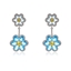 Show details for Copper or Brass Cubic Zirconia Dangle Earrings from Certified Factory