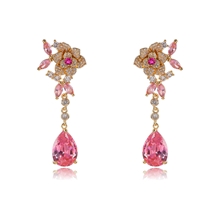 Show details for Low Cost Gold Plated Pink Dangle Earrings with Low Cost