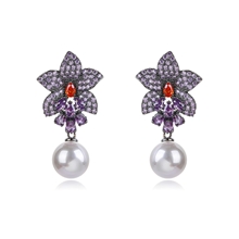Show details for Most Popular Cubic Zirconia Gunmetal Plated Dangle Earrings