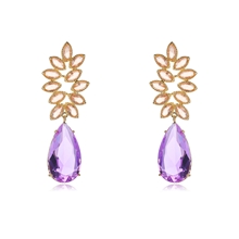 Show details for Luxury Purple Dangle Earrings with Beautiful Craftmanship