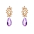 Picture of Luxury Purple Dangle Earrings with Beautiful Craftmanship