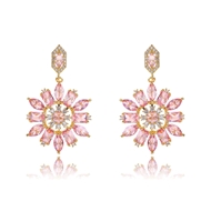 Picture of Brand New Pink Gold Plated Dangle Earrings with SGS/ISO Certification