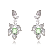 Show details for Copper or Brass Green Dangle Earrings from Certified Factory