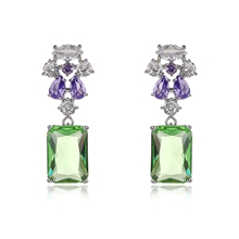 Show details for Inexpensive Platinum Plated Green Dangle Earrings from Reliable Manufacturer