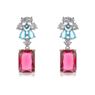 Picture of Delicate Cubic Zirconia Platinum Plated Dangle Earrings