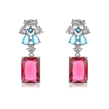 Show details for Delicate Cubic Zirconia Platinum Plated Dangle Earrings