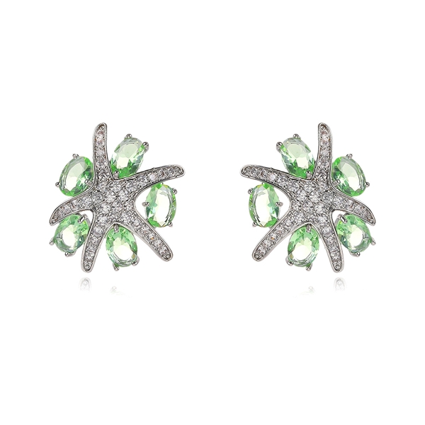 Picture of Wholesale Platinum Plated Starfish Huggie Earrings at Great Low Price