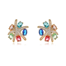 Show details for Funky Starfish Luxury Huggie Earrings