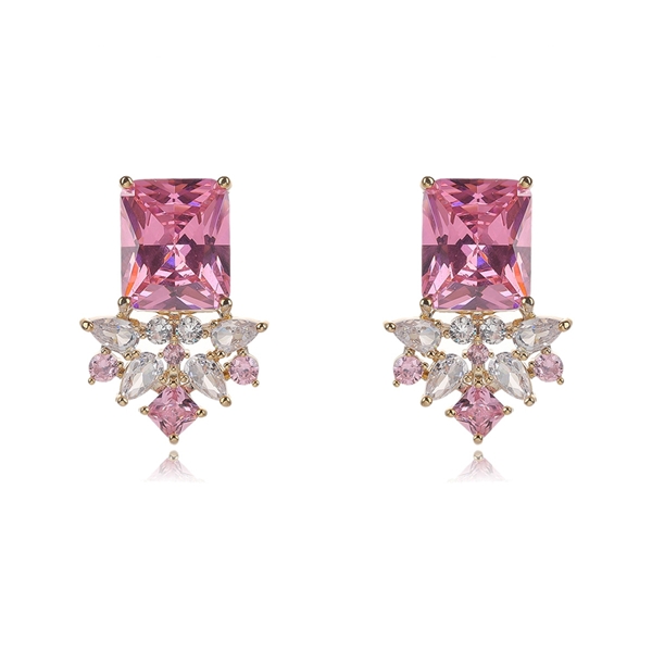 Picture of Luxury Pink Huggie Earrings Online Only