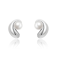 Picture of Beautiful Artificial Pearl Holiday Small Hoop Earrings