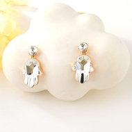 Show details for Fancy Irregular Swarovski Element Dangle Earrings