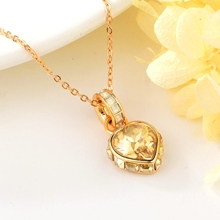 Show details for Bulk Rose Gold Plated Yellow Pendant Necklace Exclusive Online