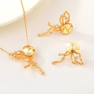 Show details for Buy Rose Gold Plated Yellow 2 Piece Jewelry Set with Low Cost