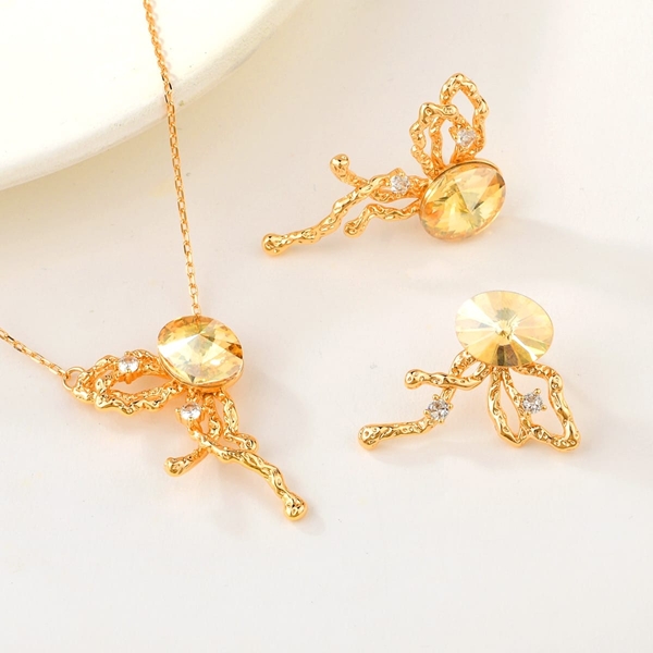 Picture of Buy Rose Gold Plated Yellow 2 Piece Jewelry Set with Low Cost