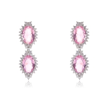 Show details for Unique Cubic Zirconia Platinum Plated Dangle Earrings