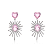 Picture of Sparkling Party Pink Dangle Earrings