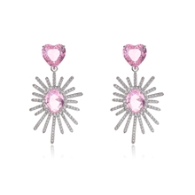 Show details for Sparkling Party Pink Dangle Earrings