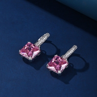 Picture of Delicate Geometric Platinum Plated Huggie Earrings