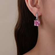 Picture of Delicate Geometric Platinum Plated Huggie Earrings