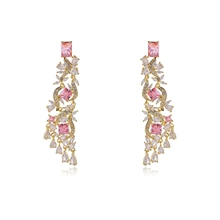 Show details for Popular Cubic Zirconia Pink Dangle Earrings