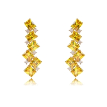 Show details for Buy Gold Plated Geometric Dangle Earrings with Wow Elements